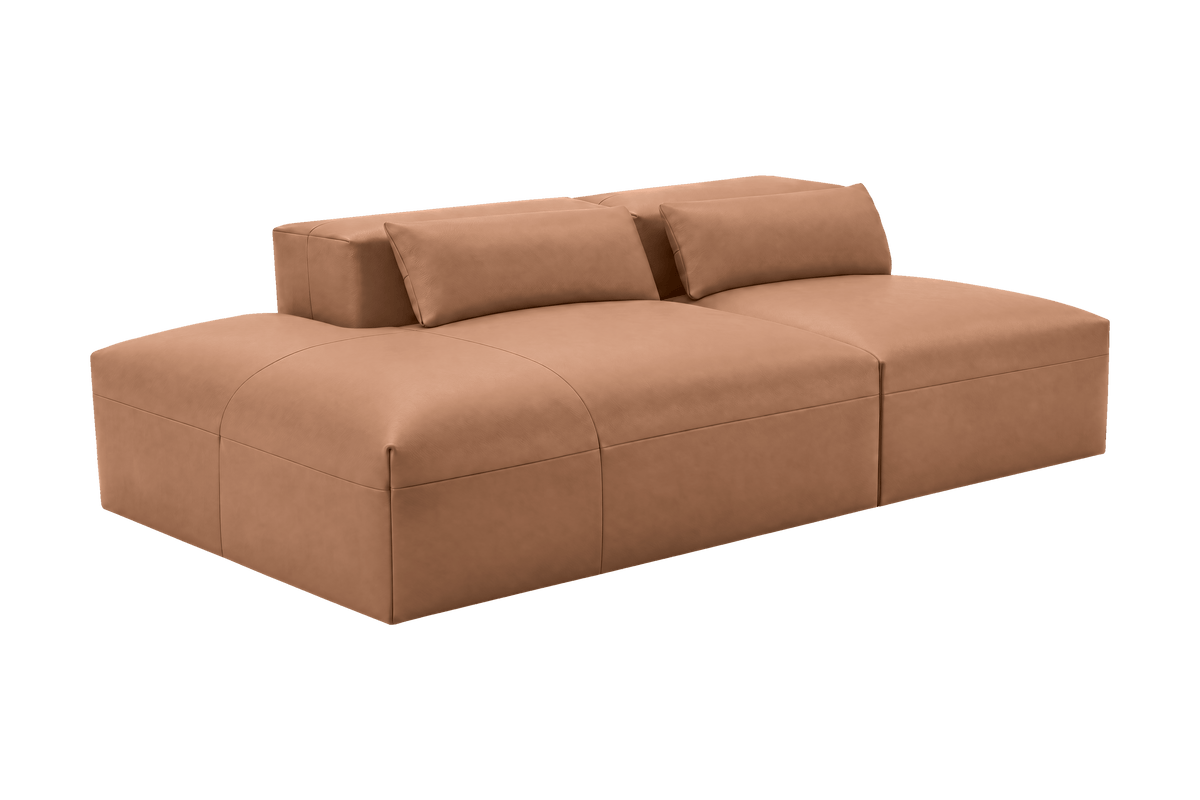 Jasmine Left Chaise Open Sofa in Momo Camel