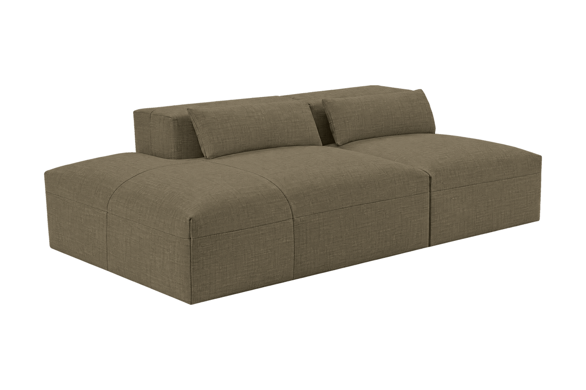 Jasmine Left Chaise Open Sofa in Mosquito Malibu