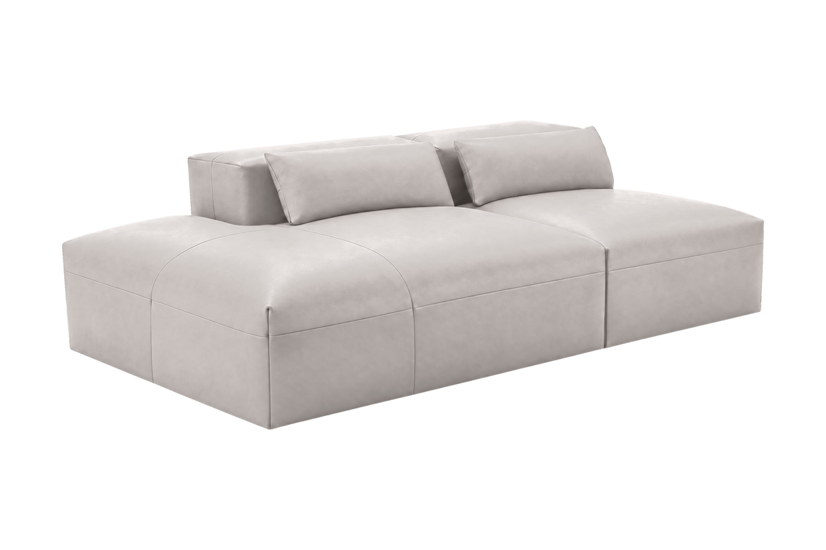 Jasmine Left Chaise Open Sofa in Momo Milky
