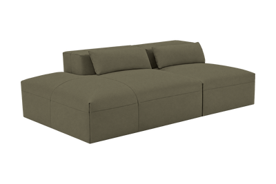 Jasmine Left Chaise Open Sofa in Felix Olive
