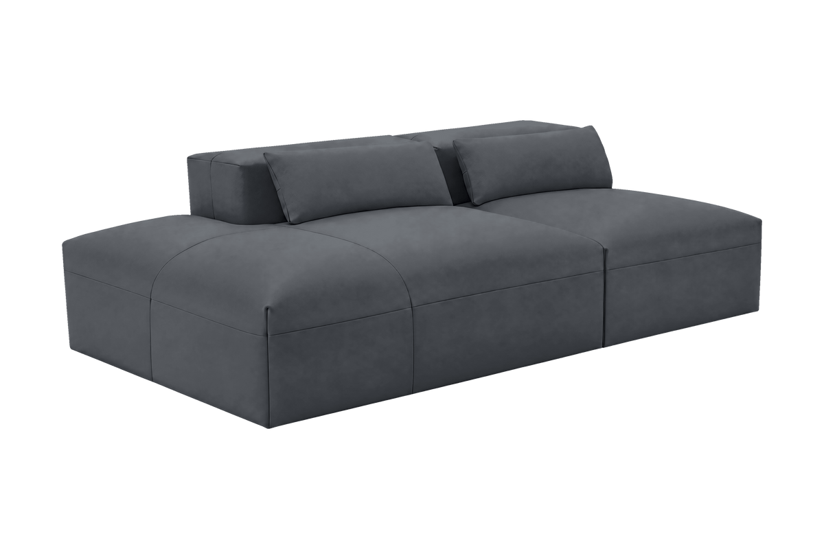 Jasmine Left Chaise Open Sofa in Dante Shark