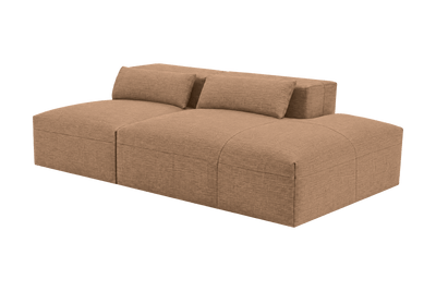 Jasmine Right Chaise Open Sofa in Roni Biscotti