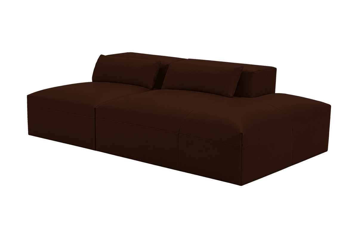 Jasmine Right Chaise Open Sofa in Momo Biscuit