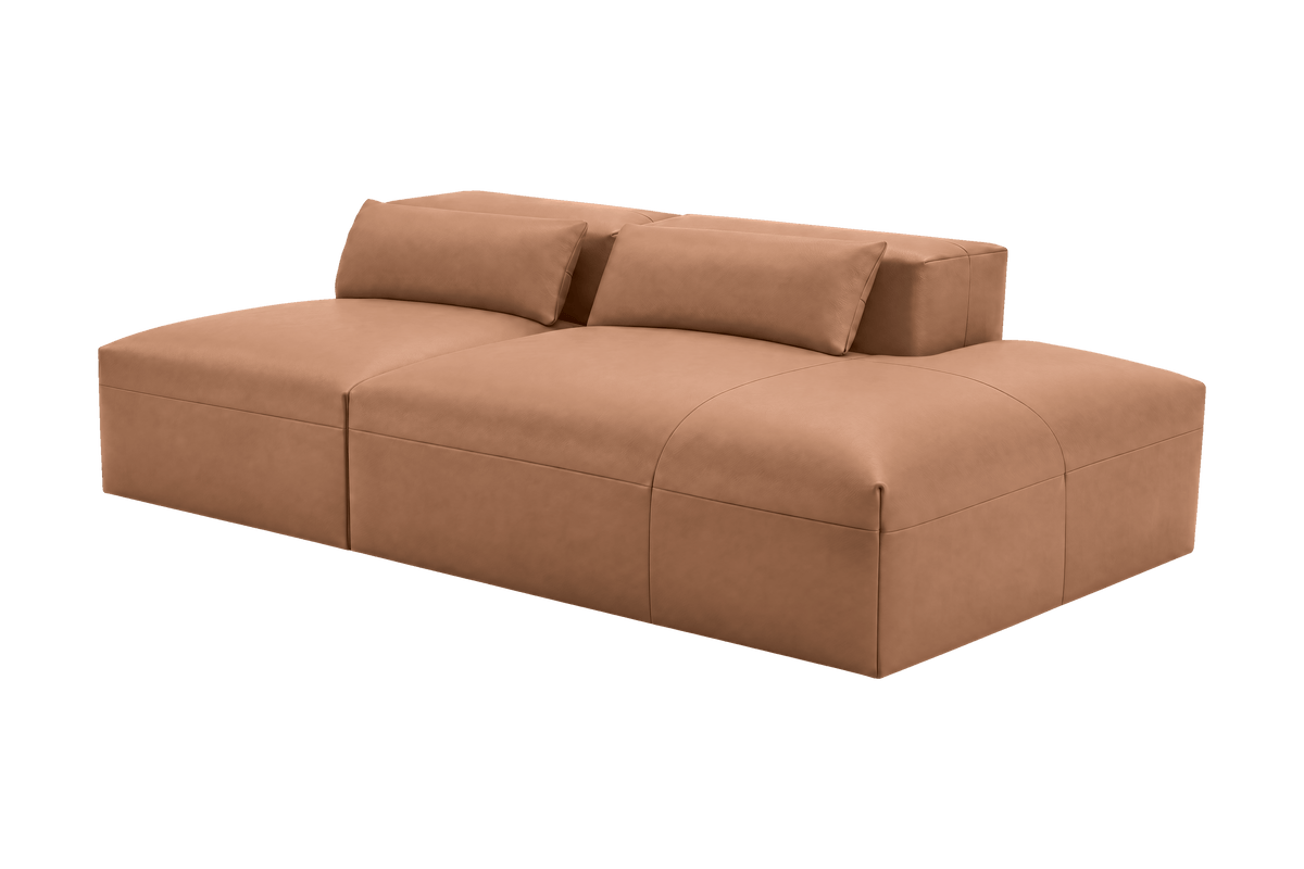 Jasmine Right Chaise Open Sofa in Momo Camel