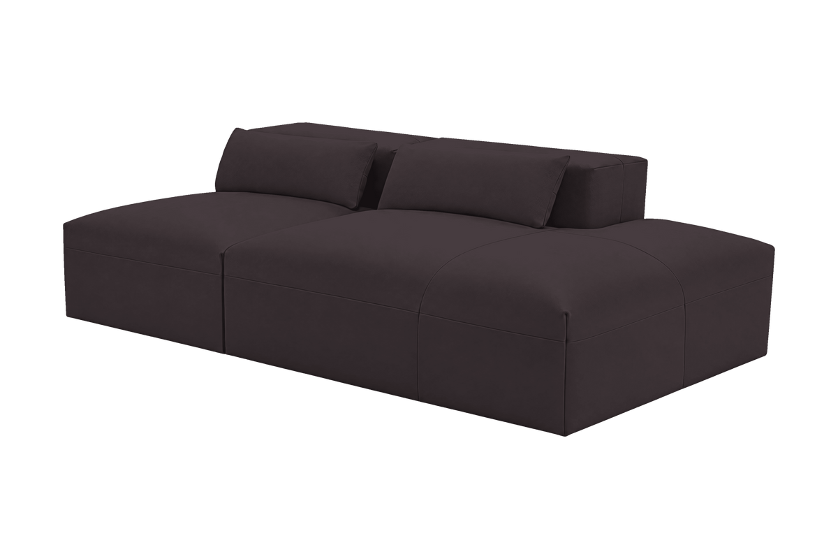 Jasmine Right Chaise Open Sofa in Dante Charcoal