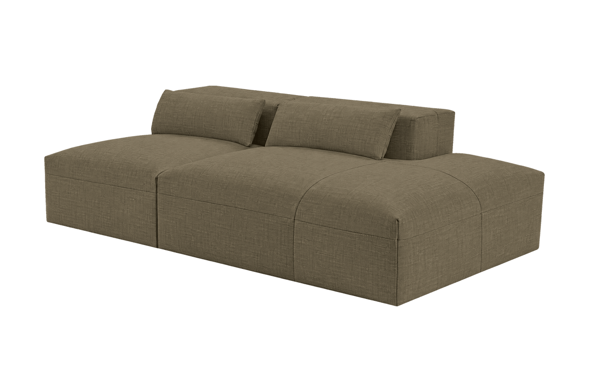 Jasmine Right Chaise Open Sofa in Mosquito Malibu
