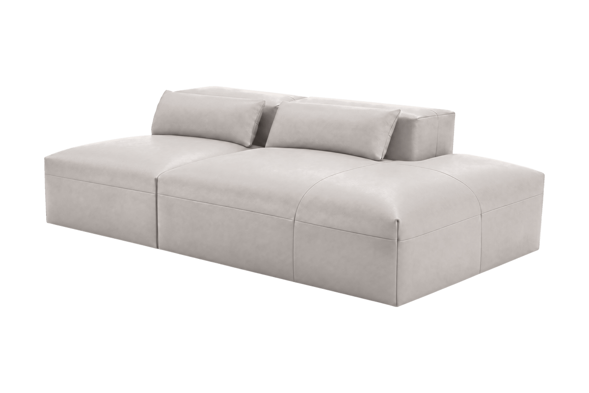 Jasmine Right Chaise Open Sofa in Momo Milky