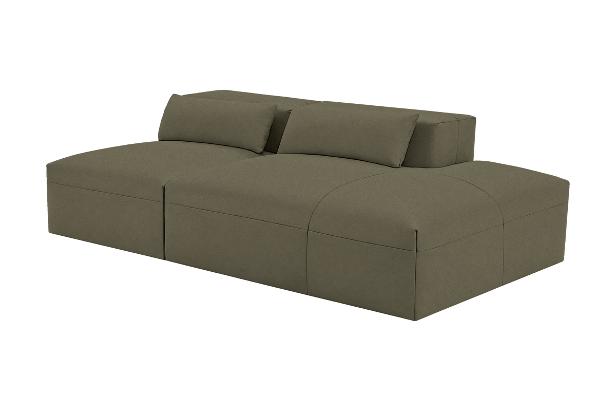 Jasmine Right Chaise Open Sofa in Felix Olive