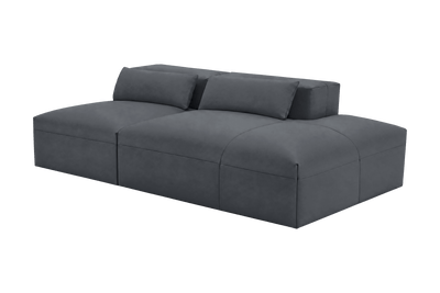 Jasmine Right Chaise Open Sofa in Dante Shark