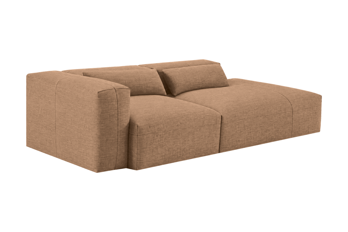 Jasmine Right Chaise Sofa in Roni Biscotti