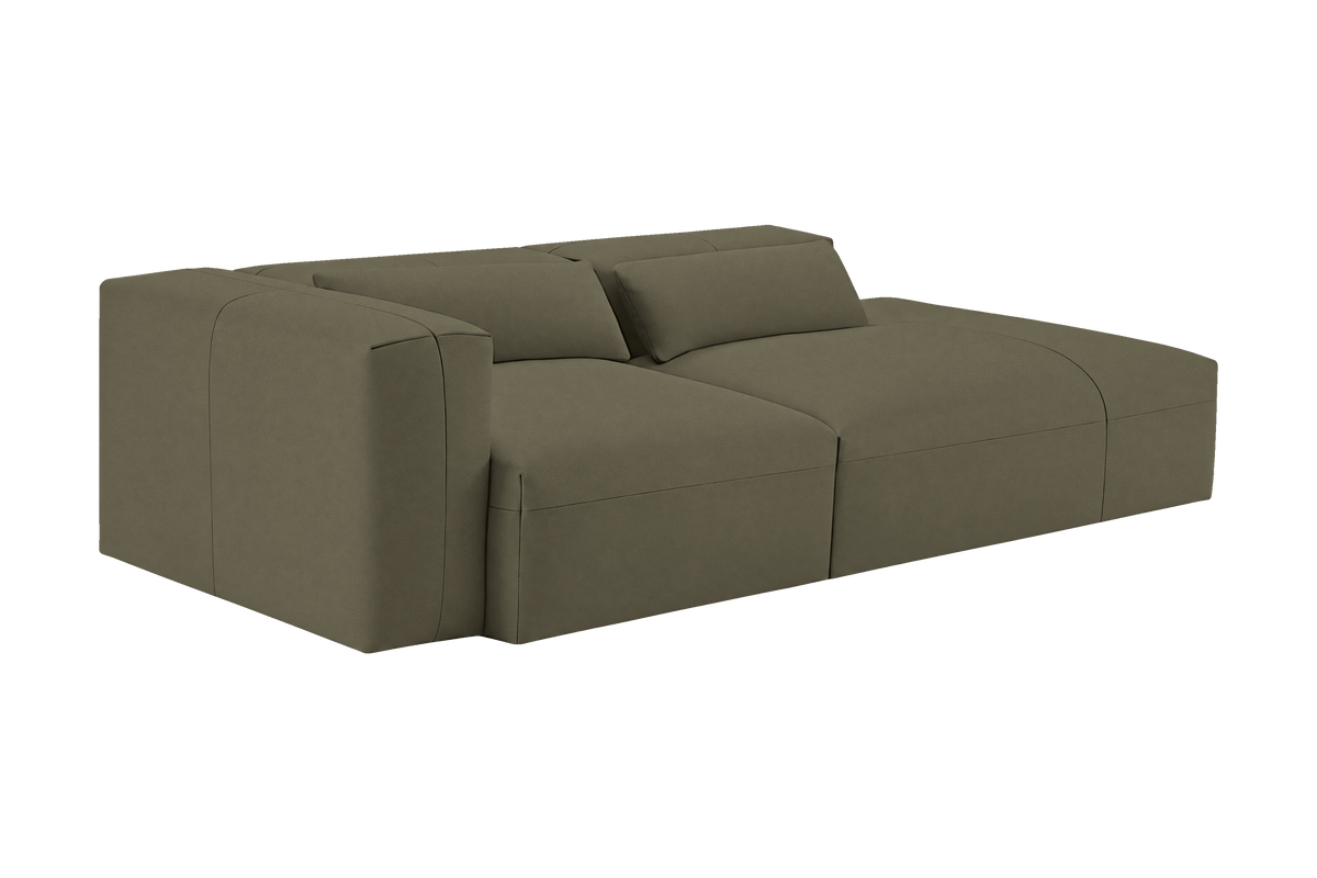 Jasmine Right Chaise Sofa in Felix Olive