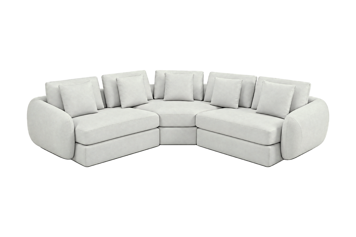 Milo Price Milo Corner Sofa in Milky Full Aniline Leather | SUPERBA