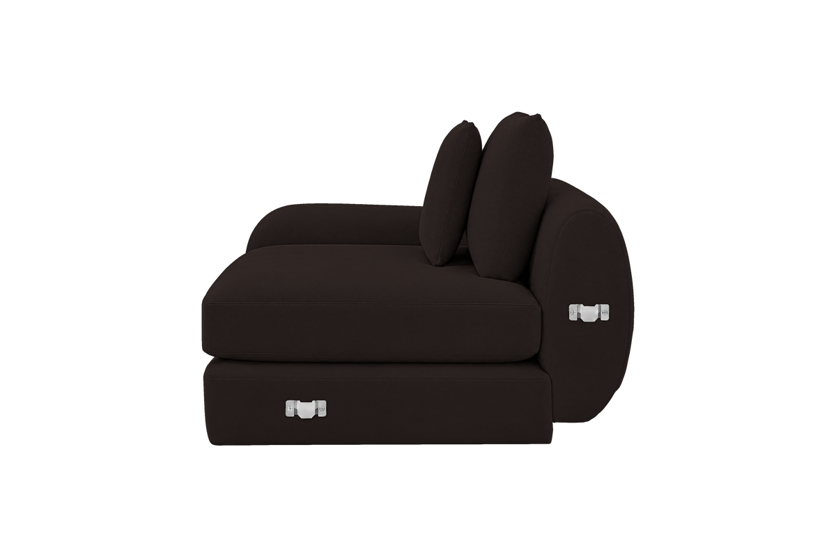 Milo Left Armchair in Dante Ebony