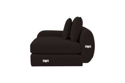 Milo Left Armchair in Dante Ebony