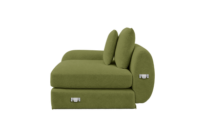 Milo Left Armchair in Bouclé Key Lime