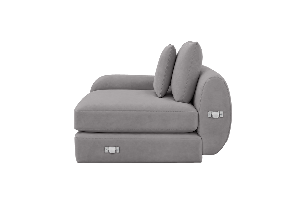 Milo Left Armchair in Dante Meteor