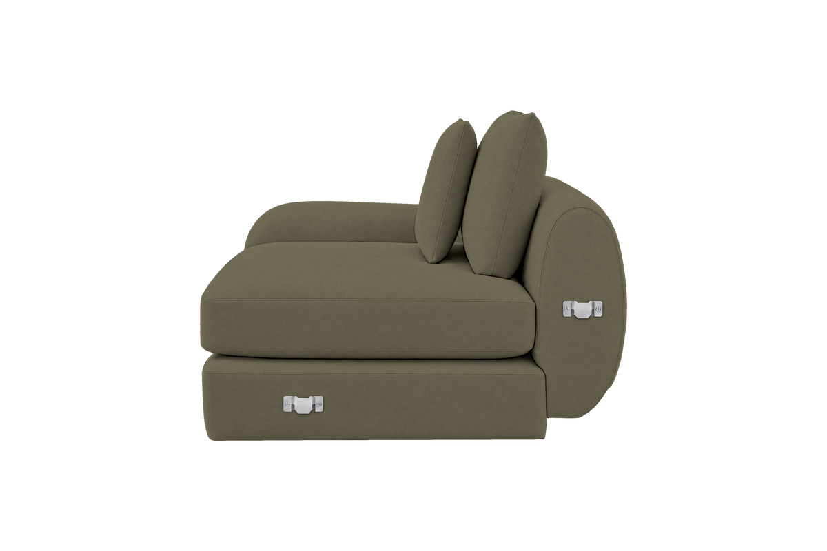 Milo Left Armchair in Felix Olive