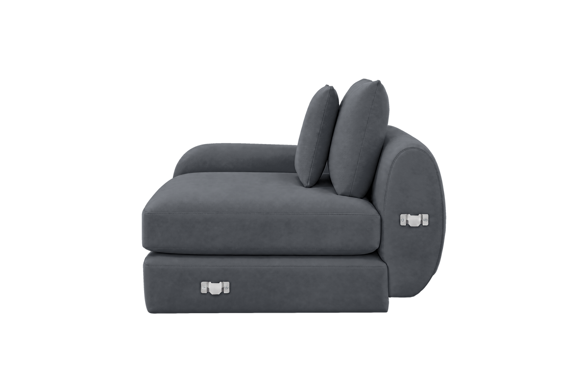 Milo Left Armchair in Dante Shark