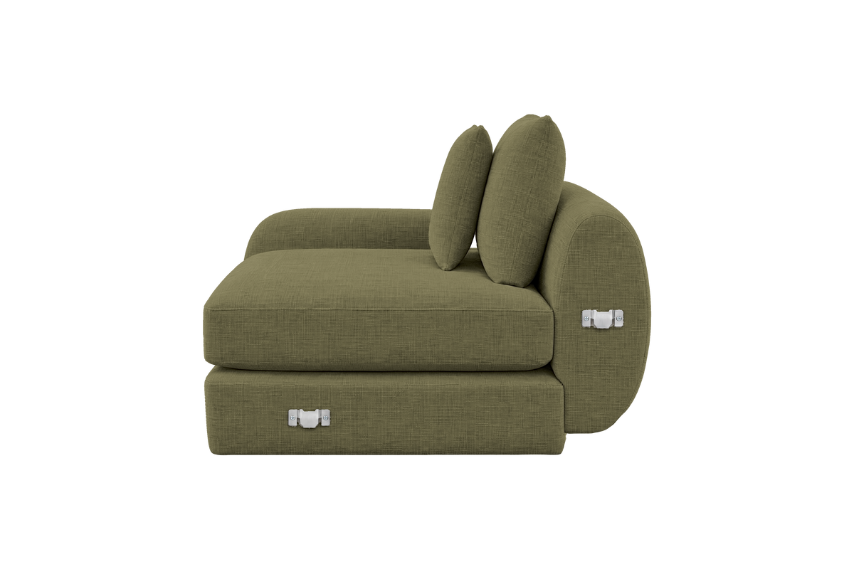 Milo Left Armchair in Mosquito Sycamore