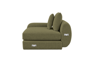 Milo Left Armchair in Mosquito Sycamore