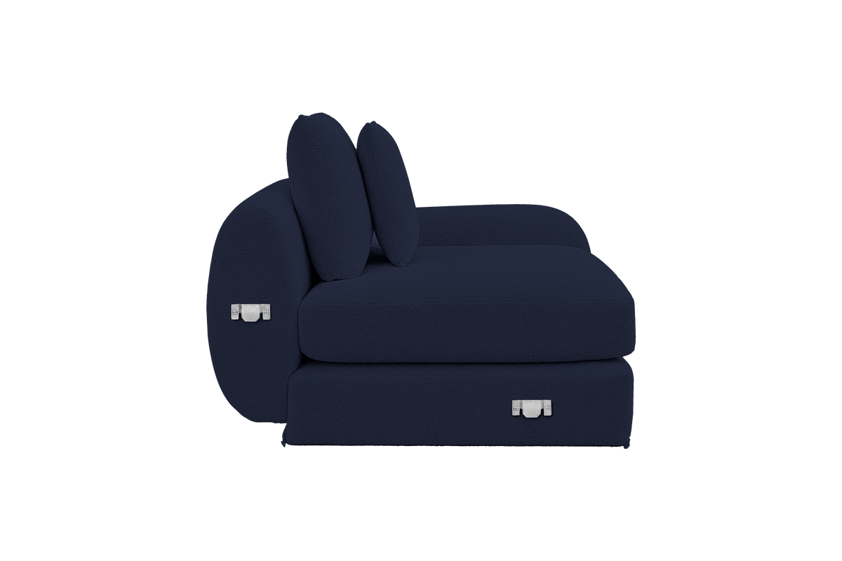 Milo Right Armchair in Bouclé Midnight Express 20