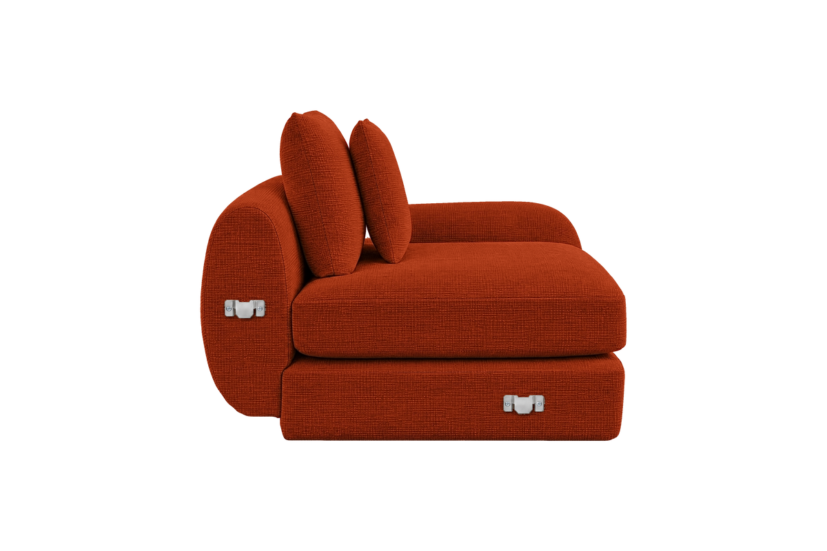 Milo Right Armchair in Roni Poppy
