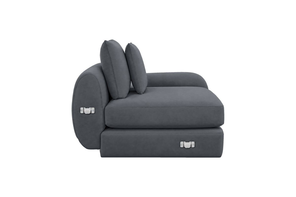 Milo Right Armchair in Dante Shark