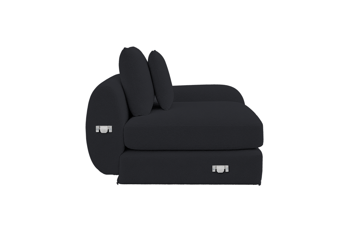 Milo Right Armchair in Bouclé Smoke
