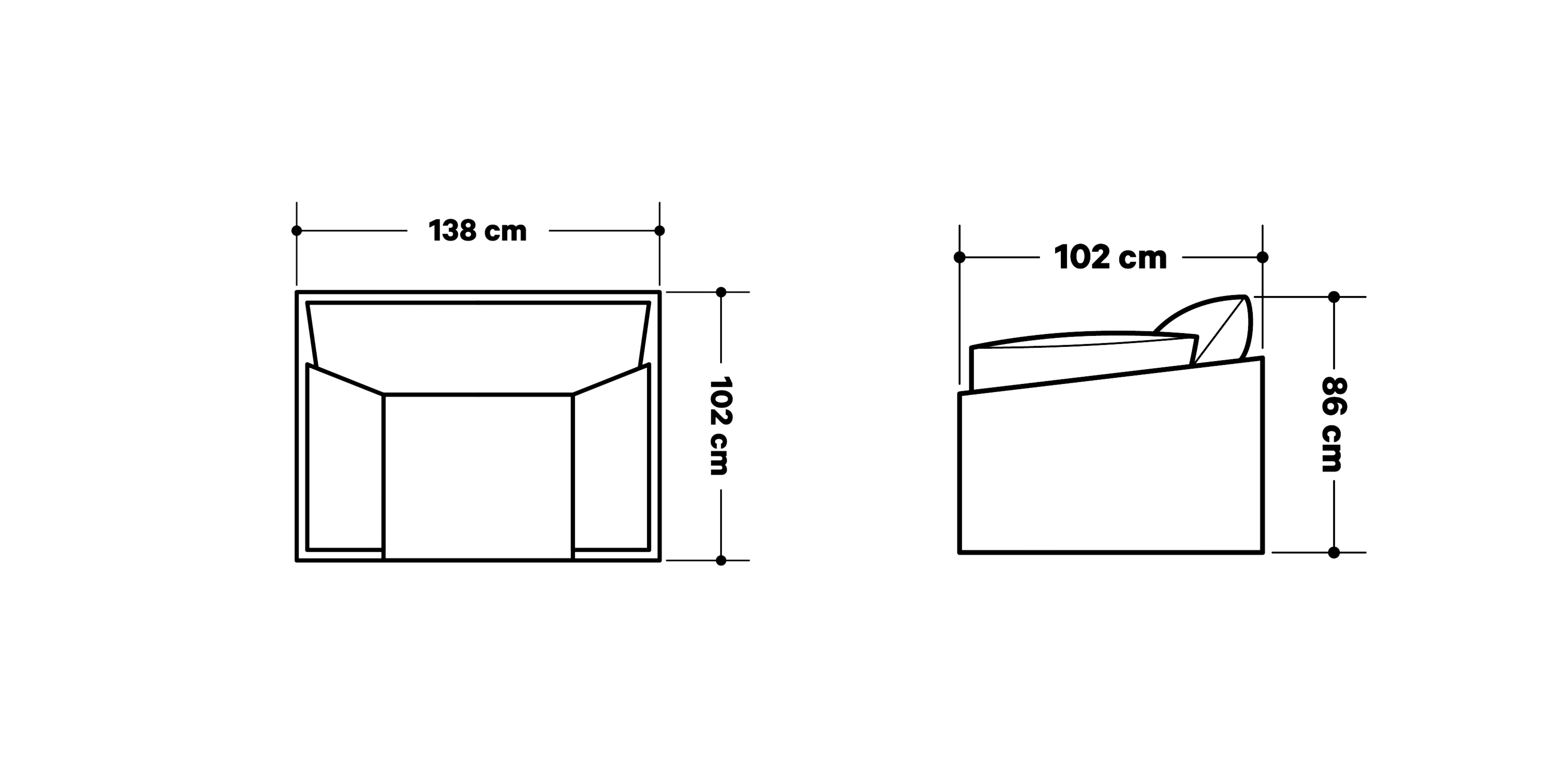 Product dimensions diagram