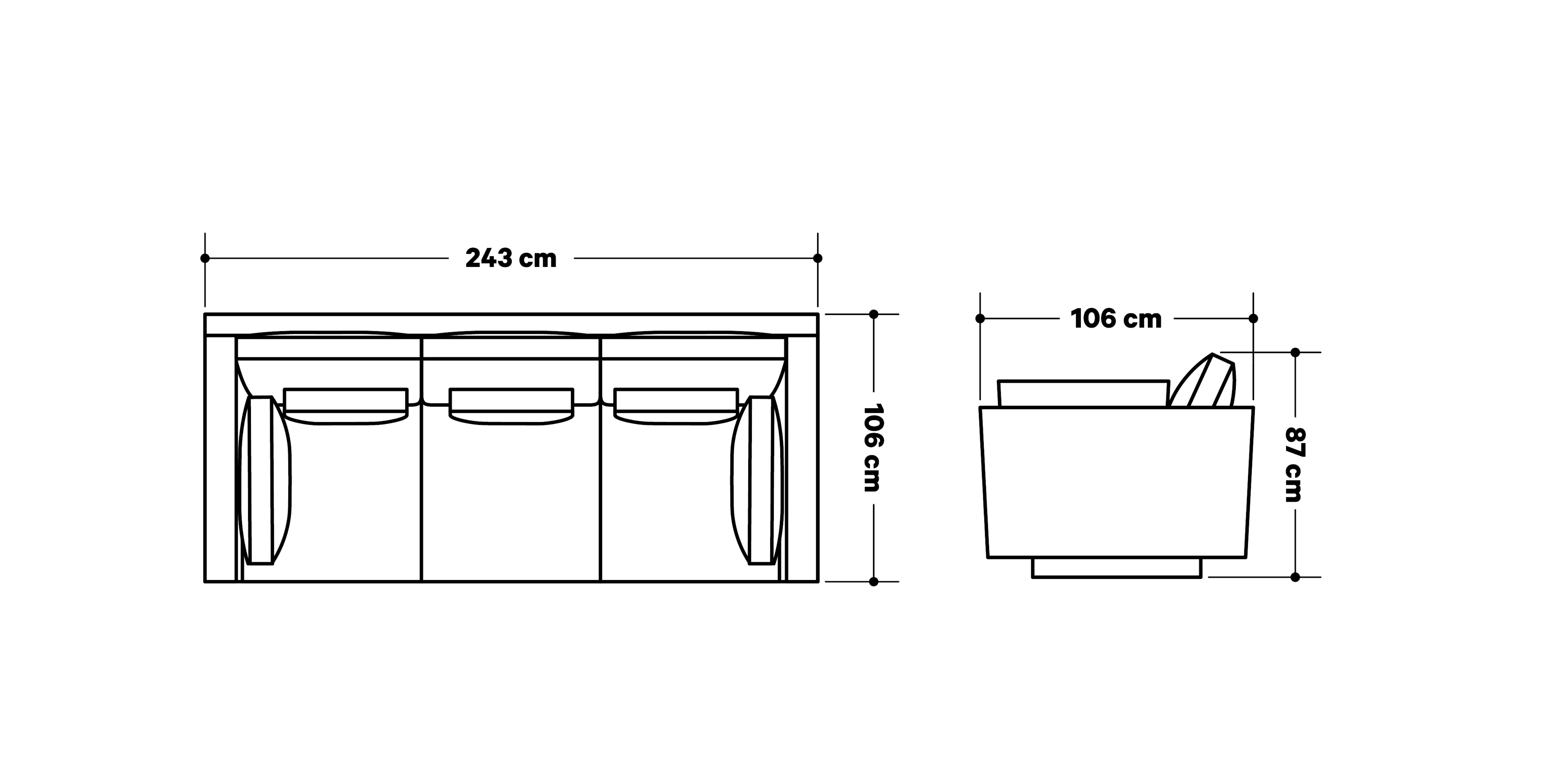 Product dimensions diagram