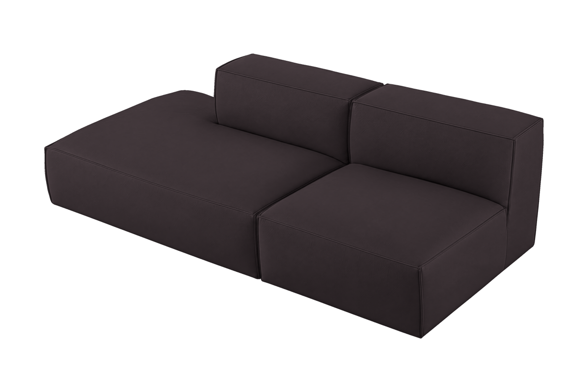 Elo Left Open Chaise Sofa in Dante Charcoal