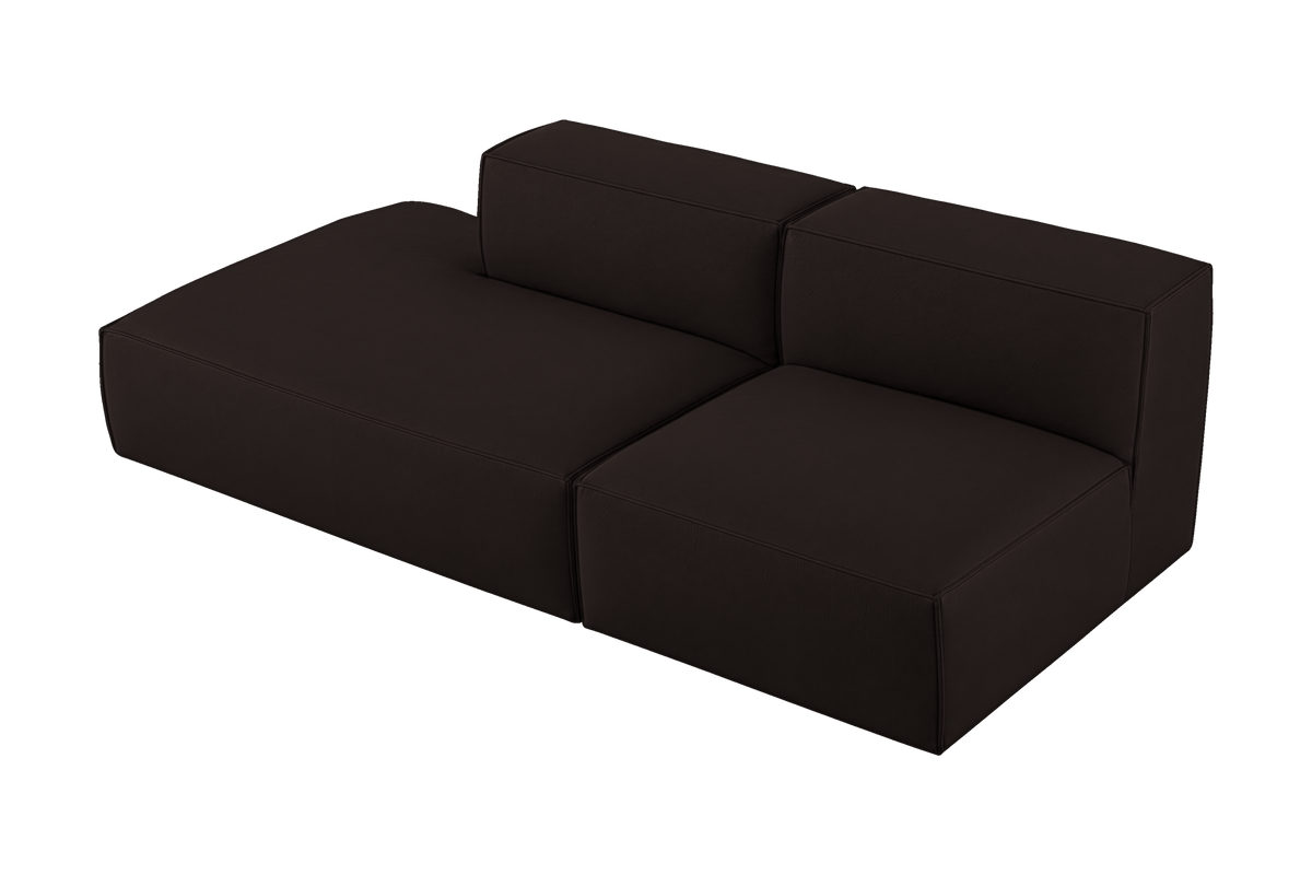 Elo Left Open Chaise Sofa in Dante Ebony
