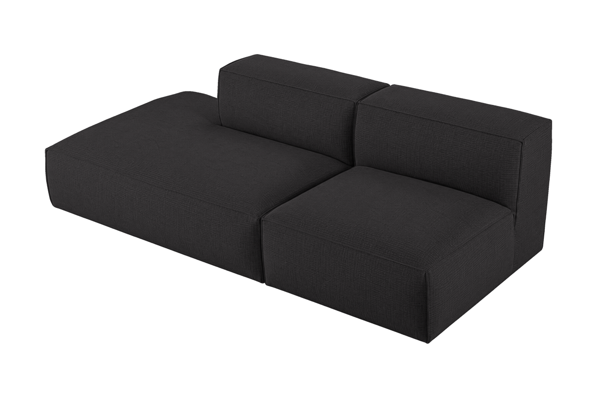 Elo Left Open Chaise Sofa in Roni Ember