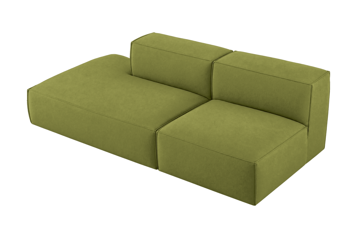 Elo Left Open Chaise Sofa in Fresco Key Lime