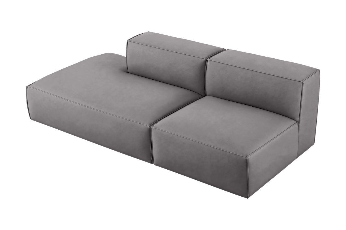 Elo Left Open Chaise Sofa in Dante Meteor