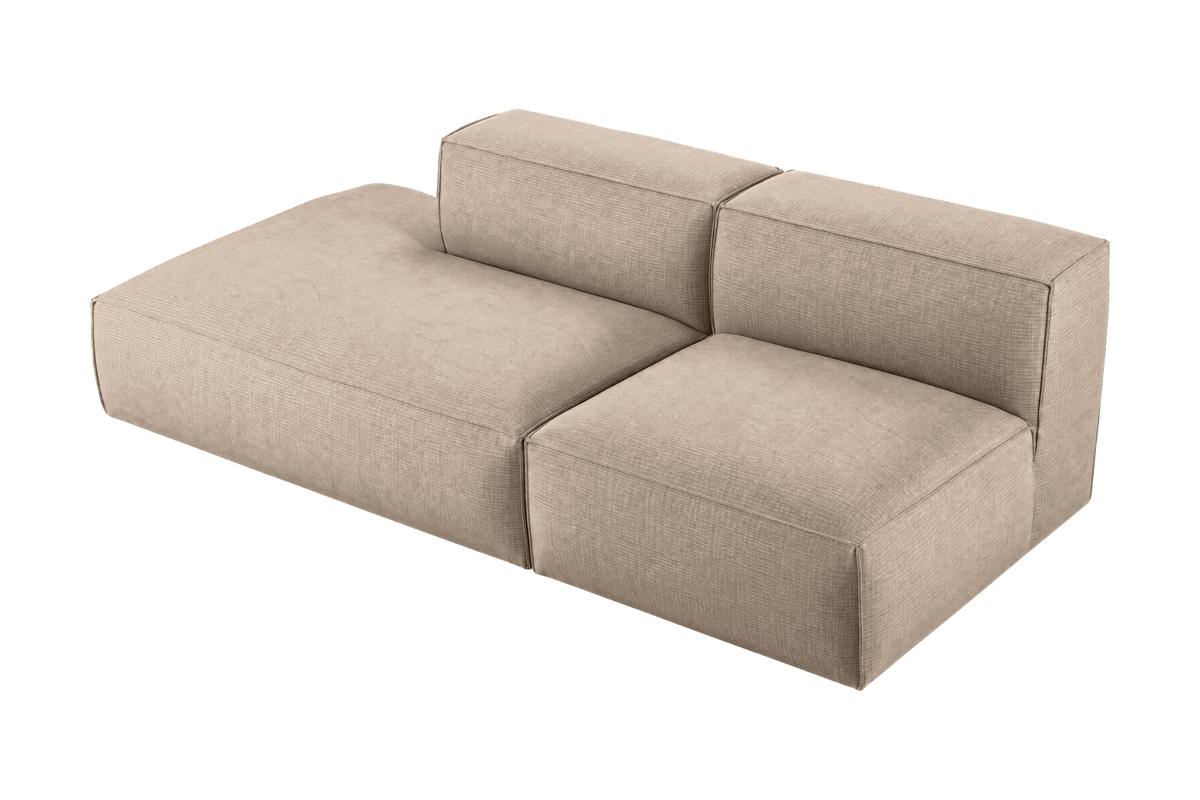 Elo Left Open Chaise Sofa in Roni Pine Nut