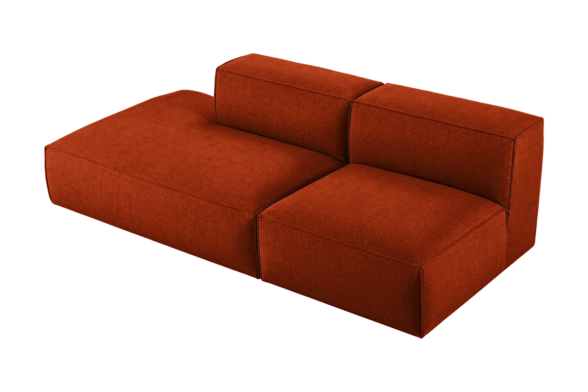 Elo Left Open Chaise Sofa in Roni Poppy