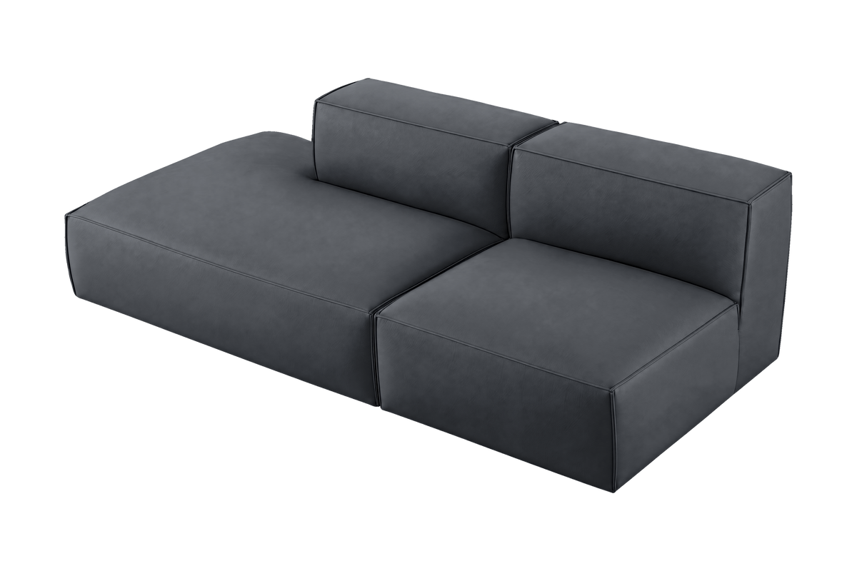 Elo Left Open Chaise Sofa in Dante Shark