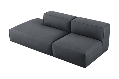 Elo Left Open Chaise Sofa in Dante Shark