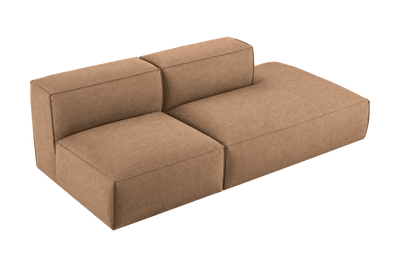 Elo Right Open Chaise Sofa in Roni Biscotti