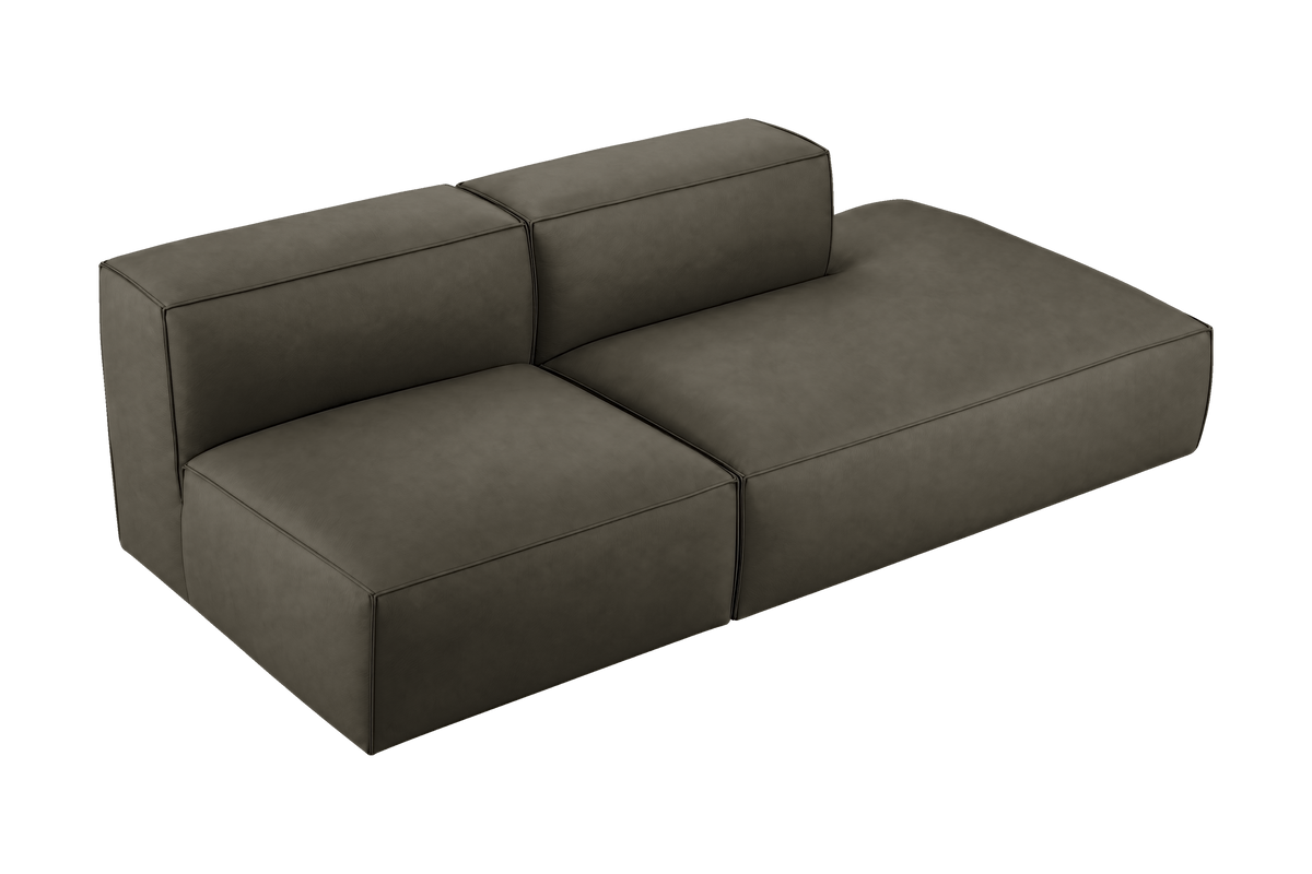 Elo Right Open Chaise Sofa in Cos Semi Aniline Leather | SUPERBA