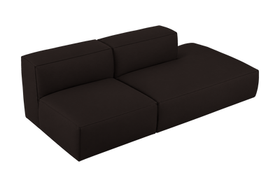 Elo Right Open Chaise Sofa in Dante Ebony