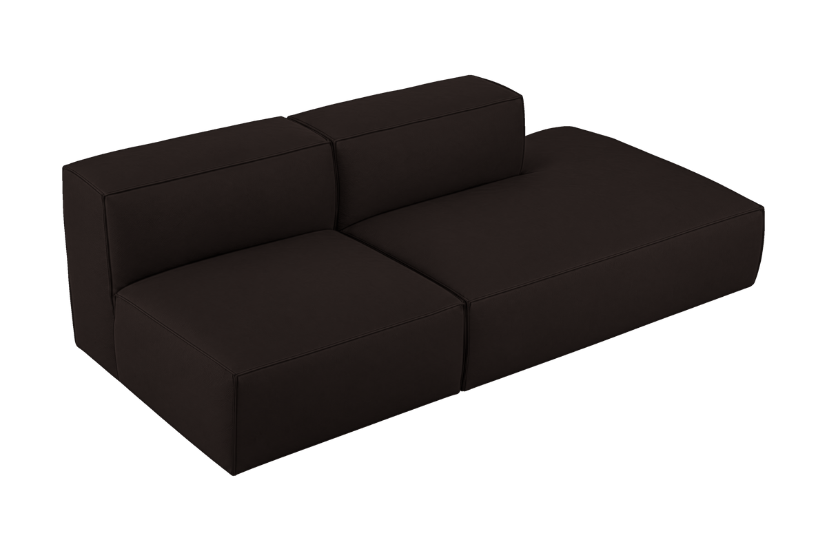 Elo Right Open Chaise Sofa in Dante Ebony