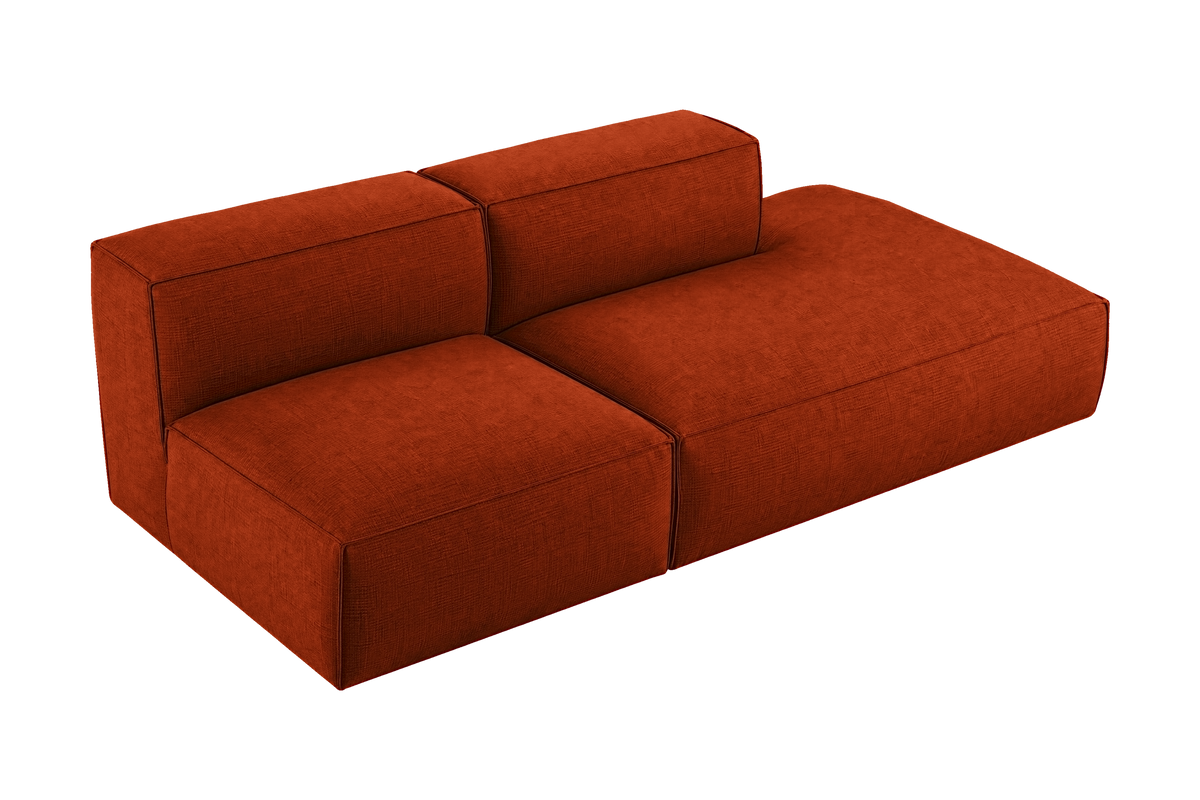 Elo Right Open Chaise Sofa in Roni Poppy