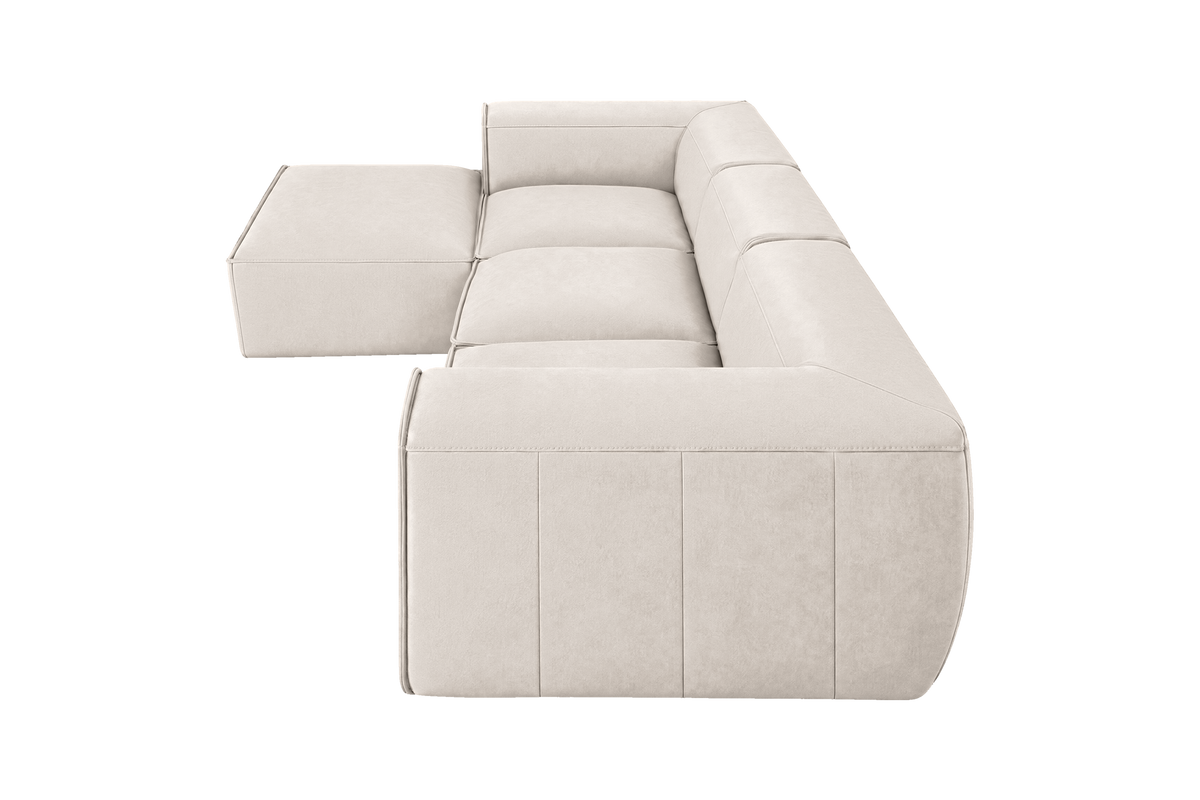Fred Large Left Chaise in Fresco Milky