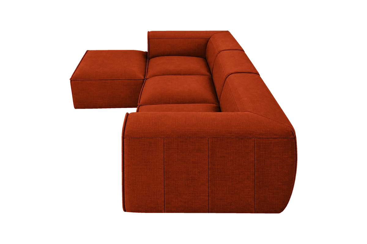 Fred Large Left Chaise in Roni Poppy