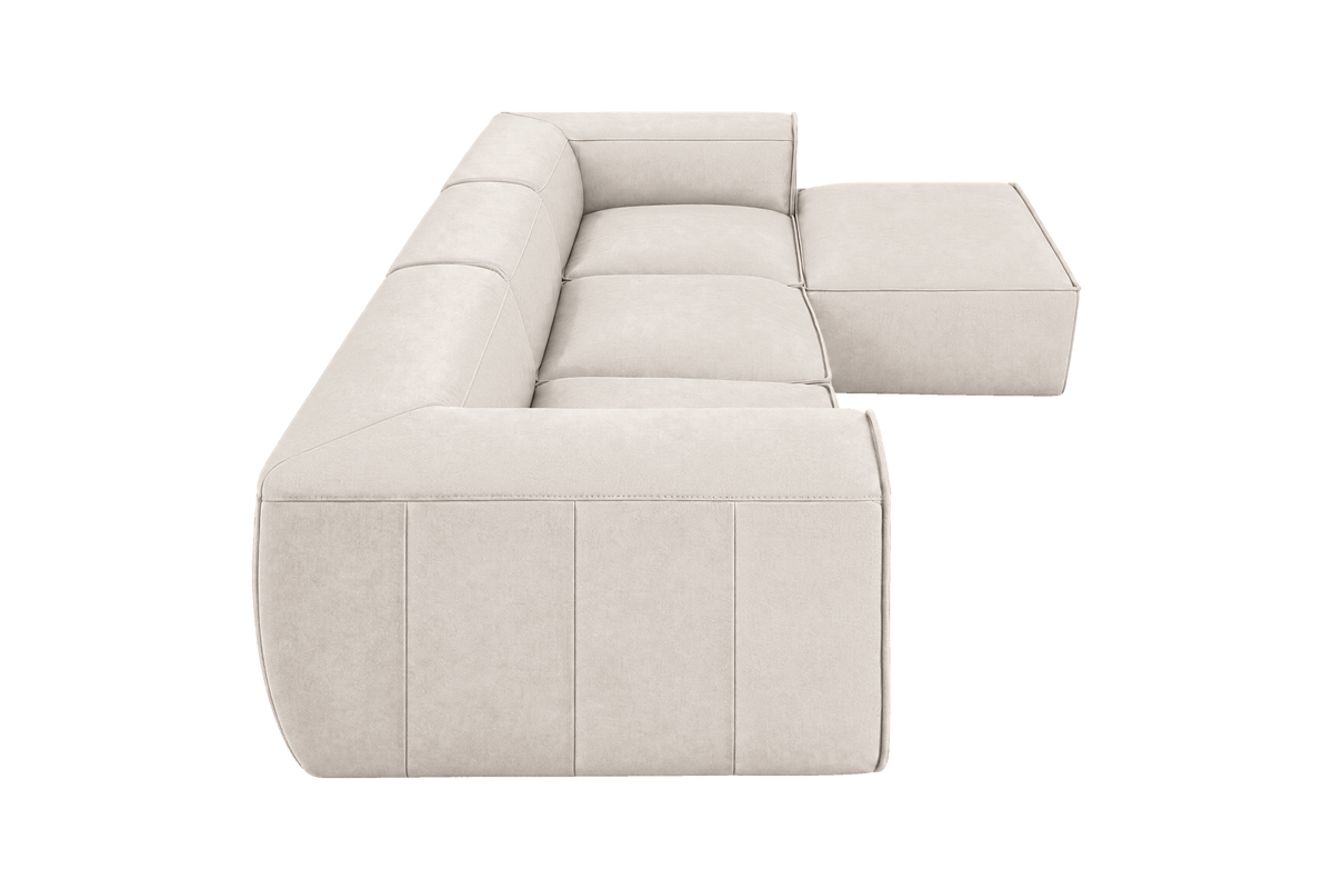 Fred Large Right Chaise in Fresco Milky