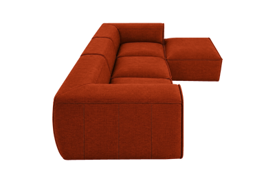 Fred Large Right Chaise in Roni Poppy