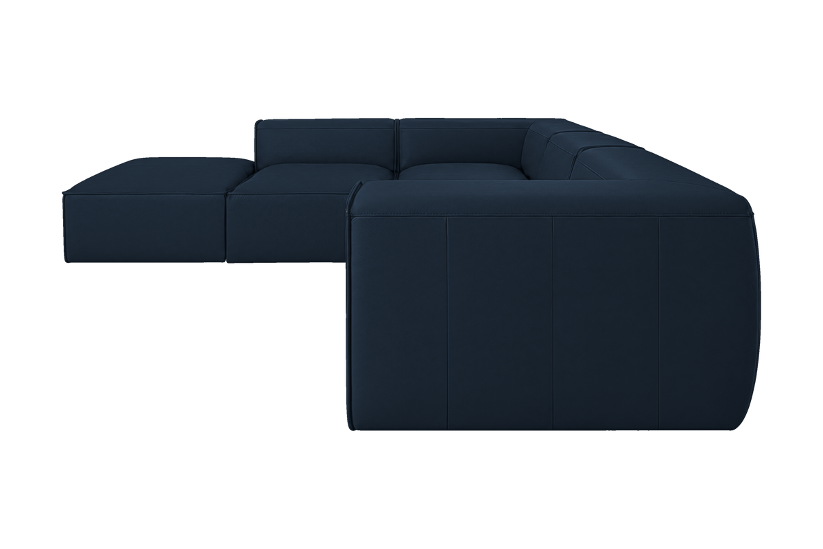 Fred Left Bumper Sectional in Dante Aqua