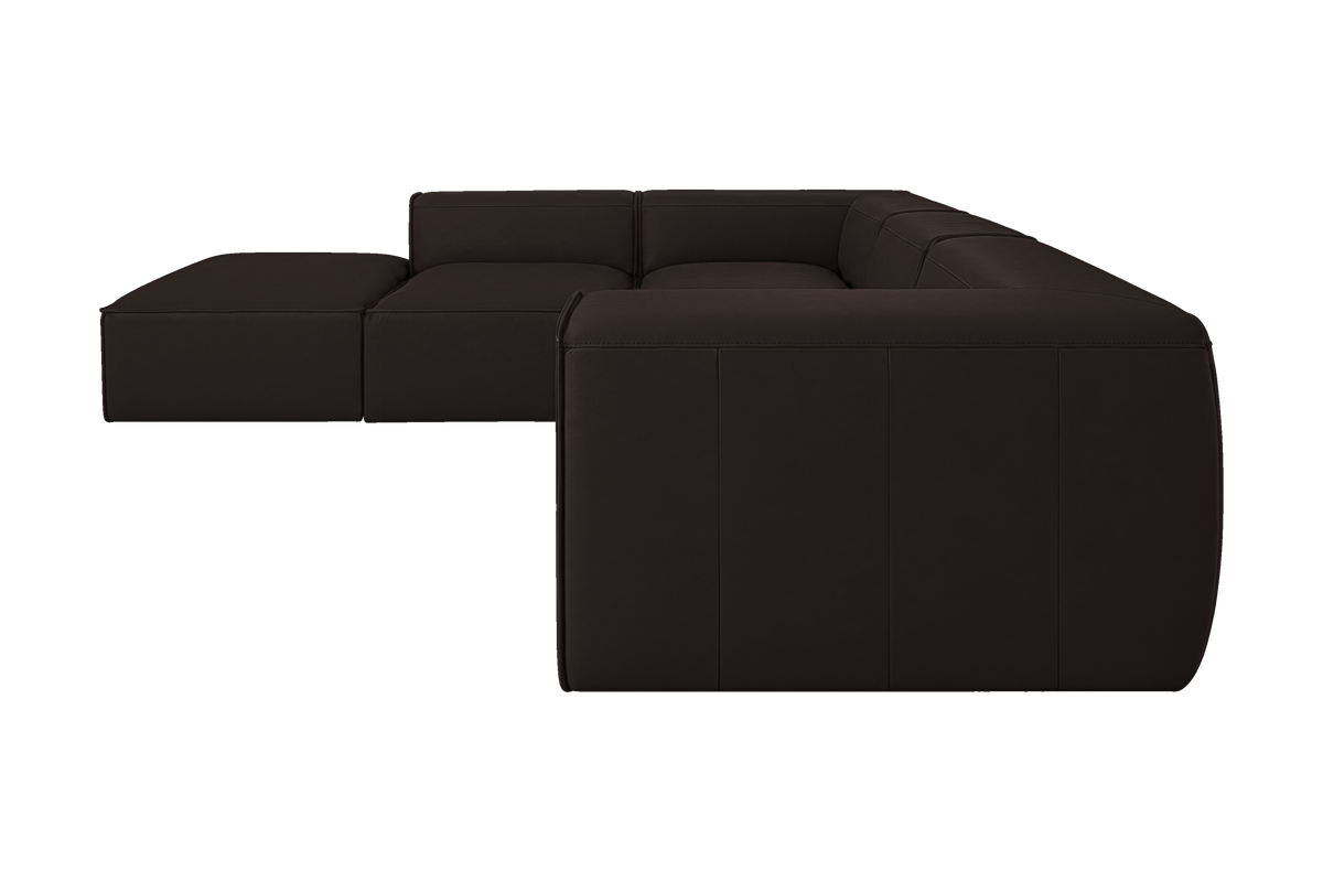 Fred Left Bumper Sectional in Dante Ebony